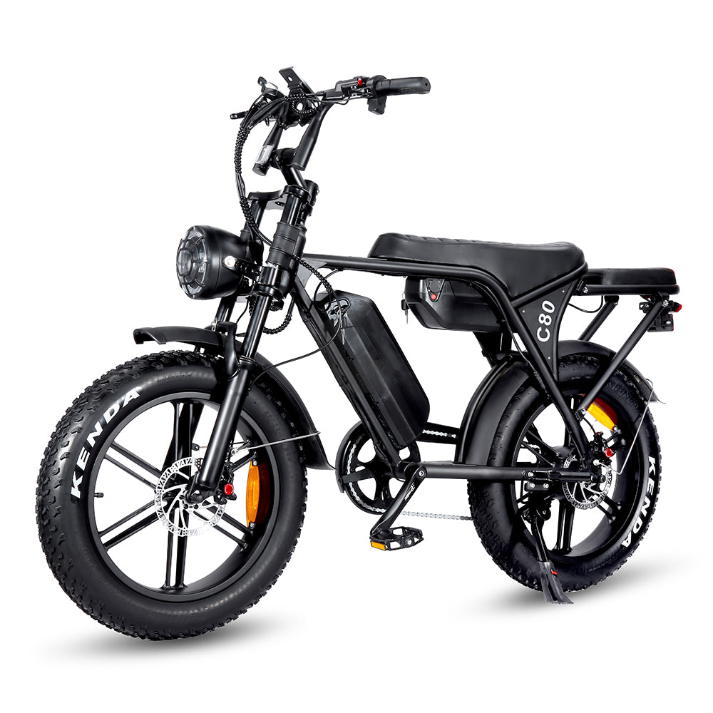 Combi-Deal! Ouxi C80 Max (Dubbele Accu) - Fatbike - Zwart