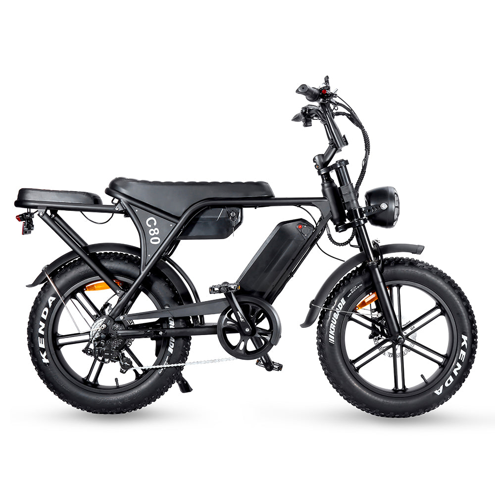 Ouxi C80 Max (Dubbele Accu) - Fatbike - Zwart