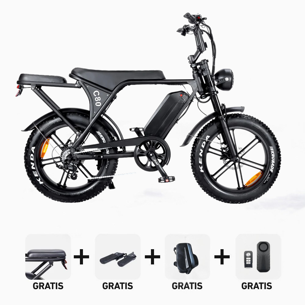 Combi-Deal! - OUXI V8 - C80 - Fatbike - Zwart