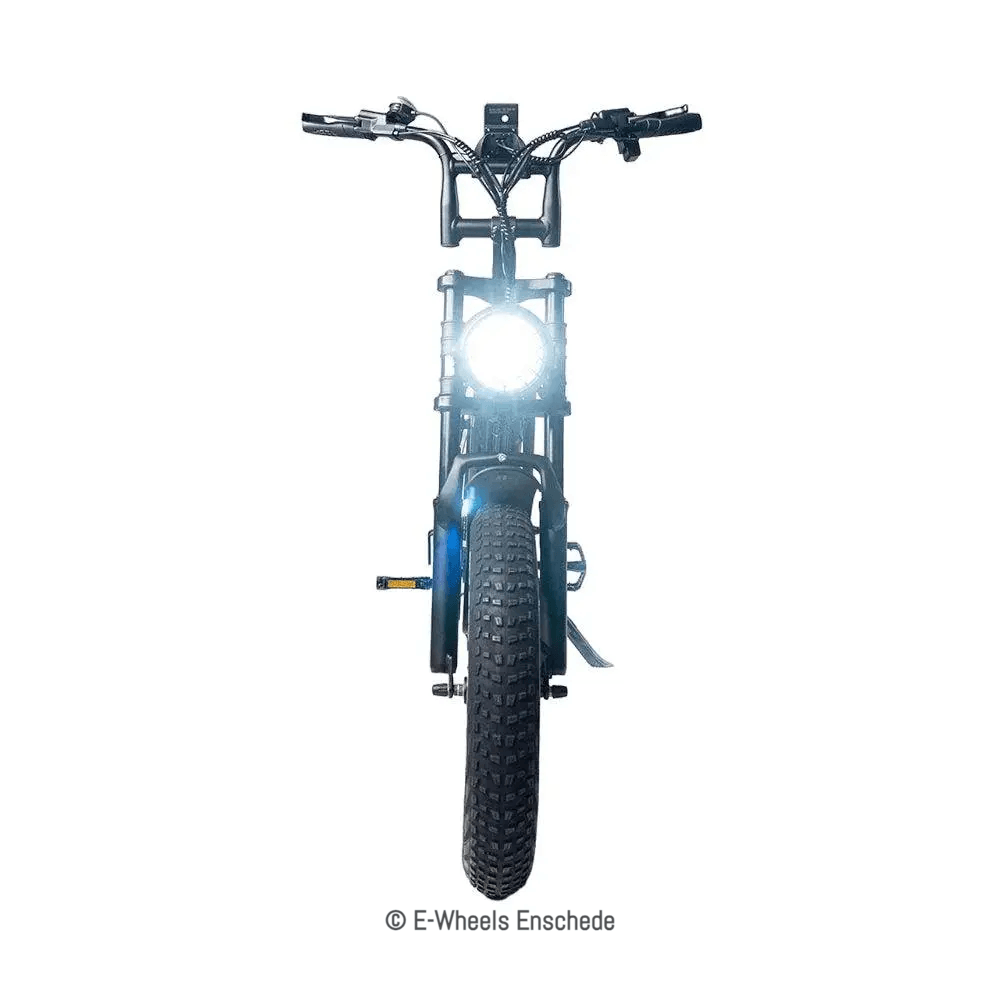 Combi-Deal! - Ouxi V8 (4.0) - Fatbike - Zwart - Achterzitje + Voetsteuntjes + Alarmsysteem